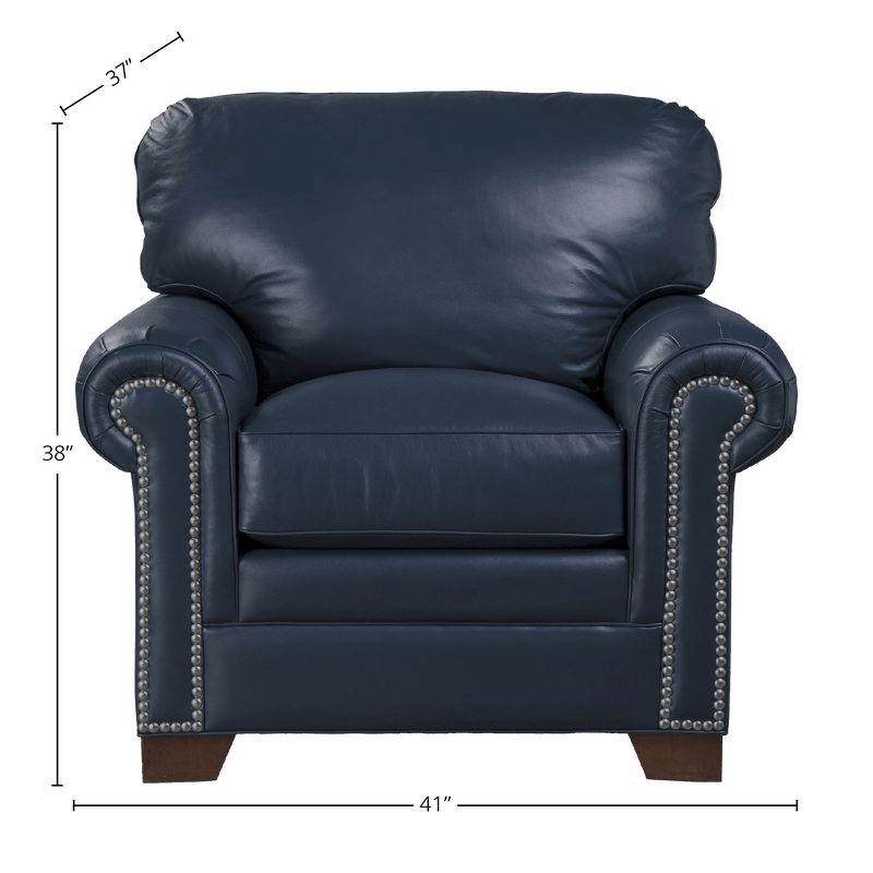 Vidonia Genuine Leather Armchair - Made in U.S.A. - Coja