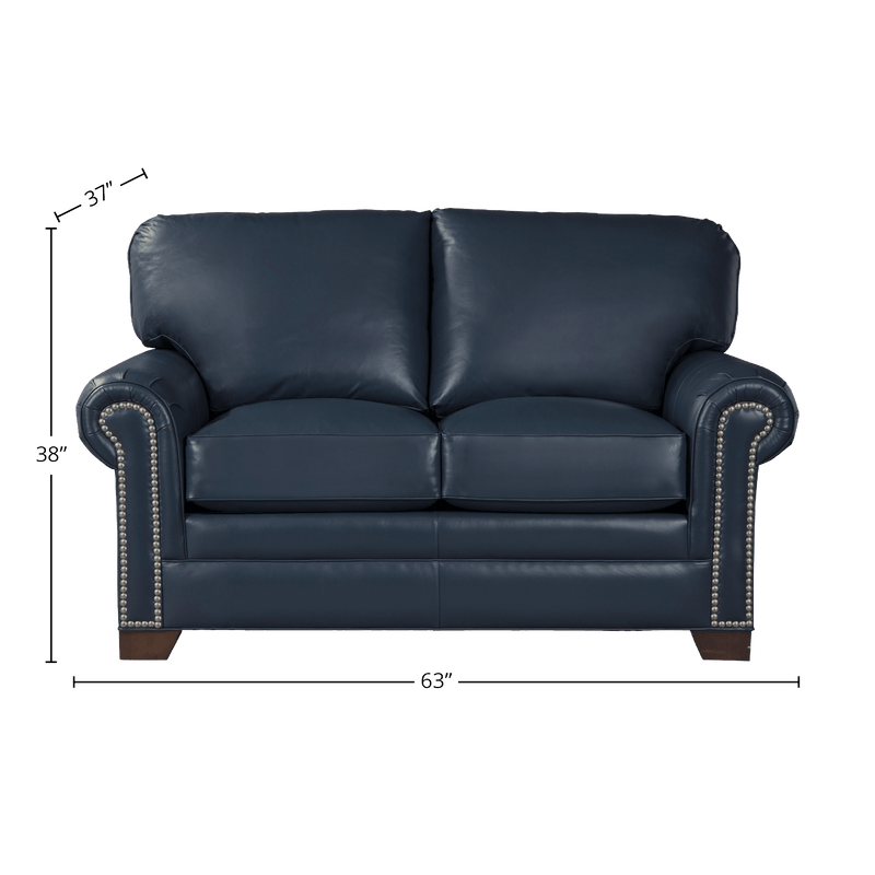 Vidonia Genuine Leather Loveseat - Made in U.S.A. - Coja