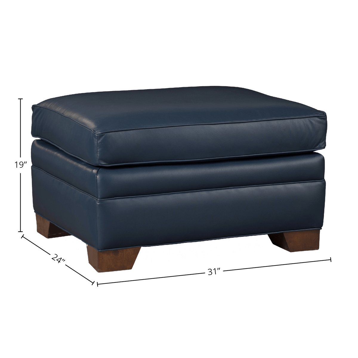 Vidonia Genuine Leather Ottoman - Made in U.S.A. - Coja