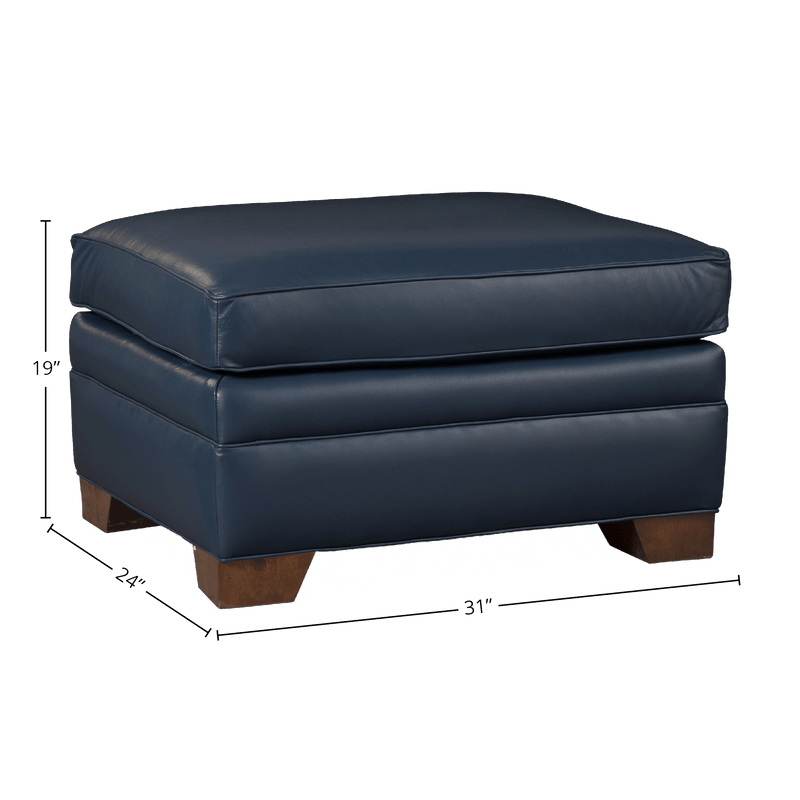 Vidonia Genuine Leather Ottoman - Made in U.S.A. - Coja