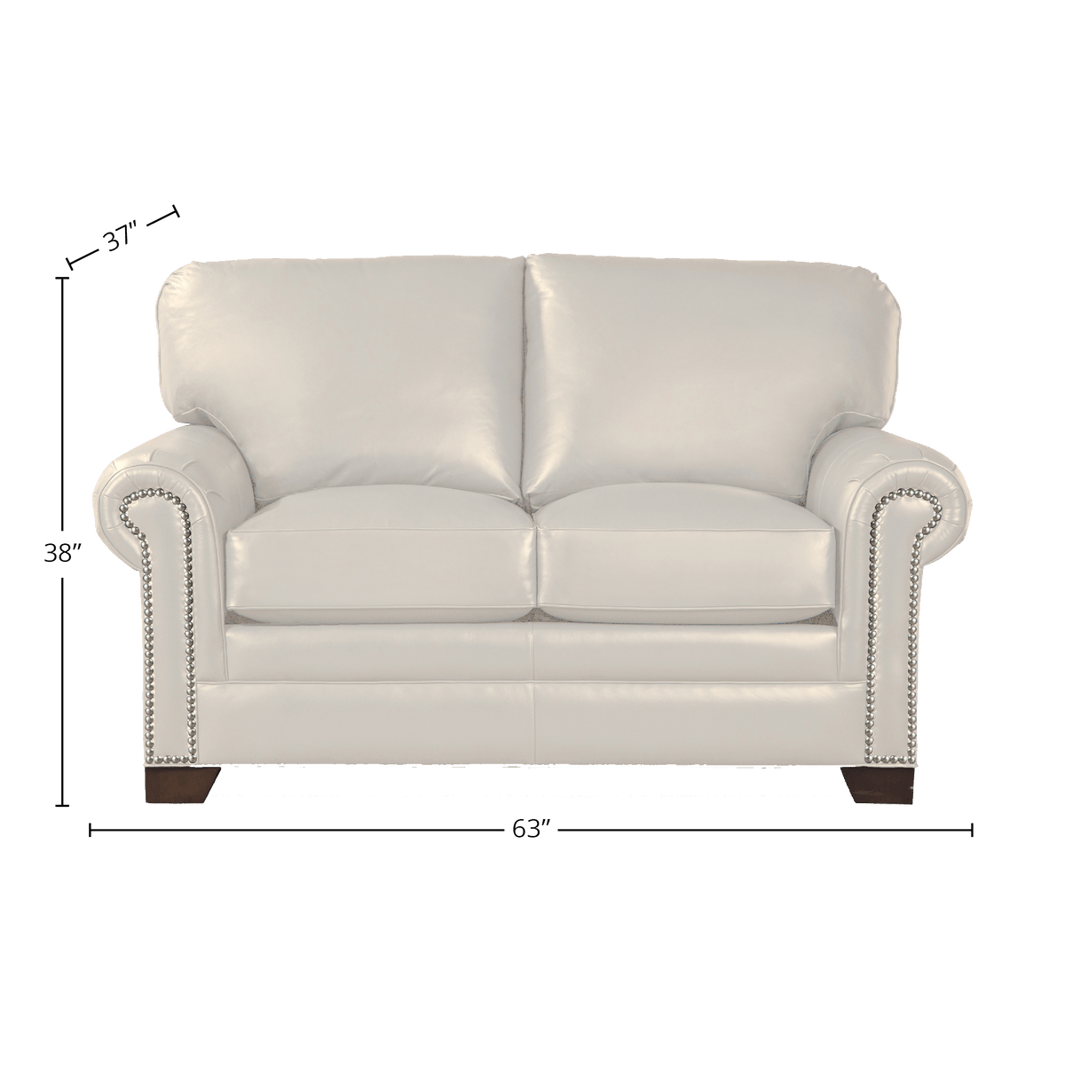 Vidonia Genuine Leather Loveseat - Made in U.S.A. - Coja