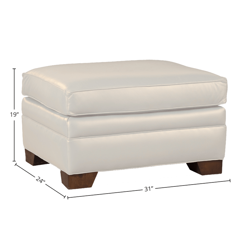 Vidonia Genuine Leather Ottoman - Made in U.S.A. - Coja