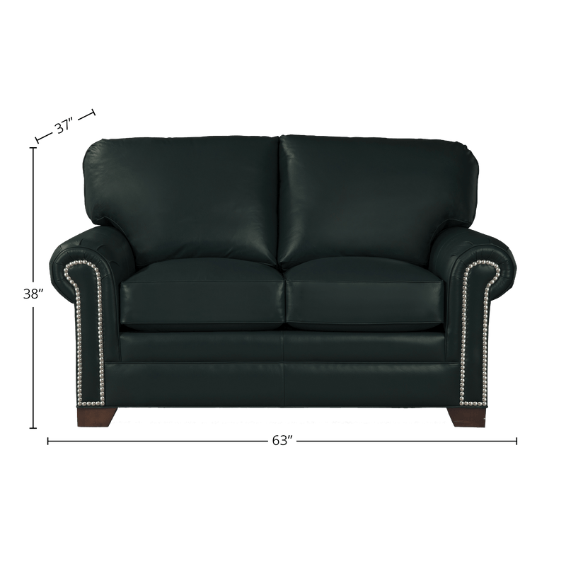 Vidonia Genuine Leather Loveseat - Made in U.S.A. - Coja