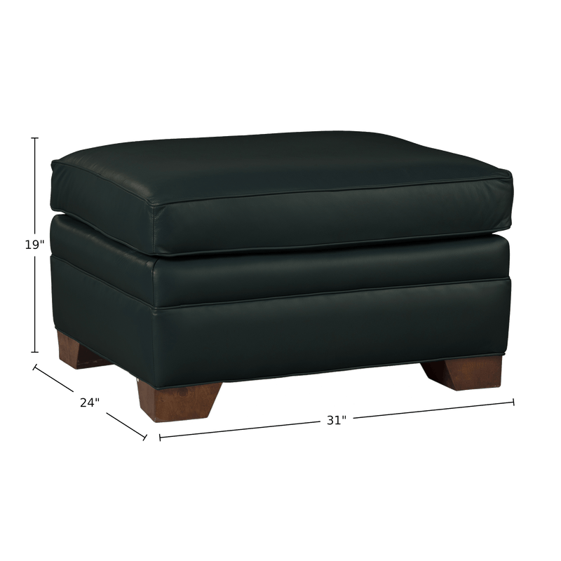 Vidonia Genuine Leather Ottoman - Made in U.S.A. - Coja