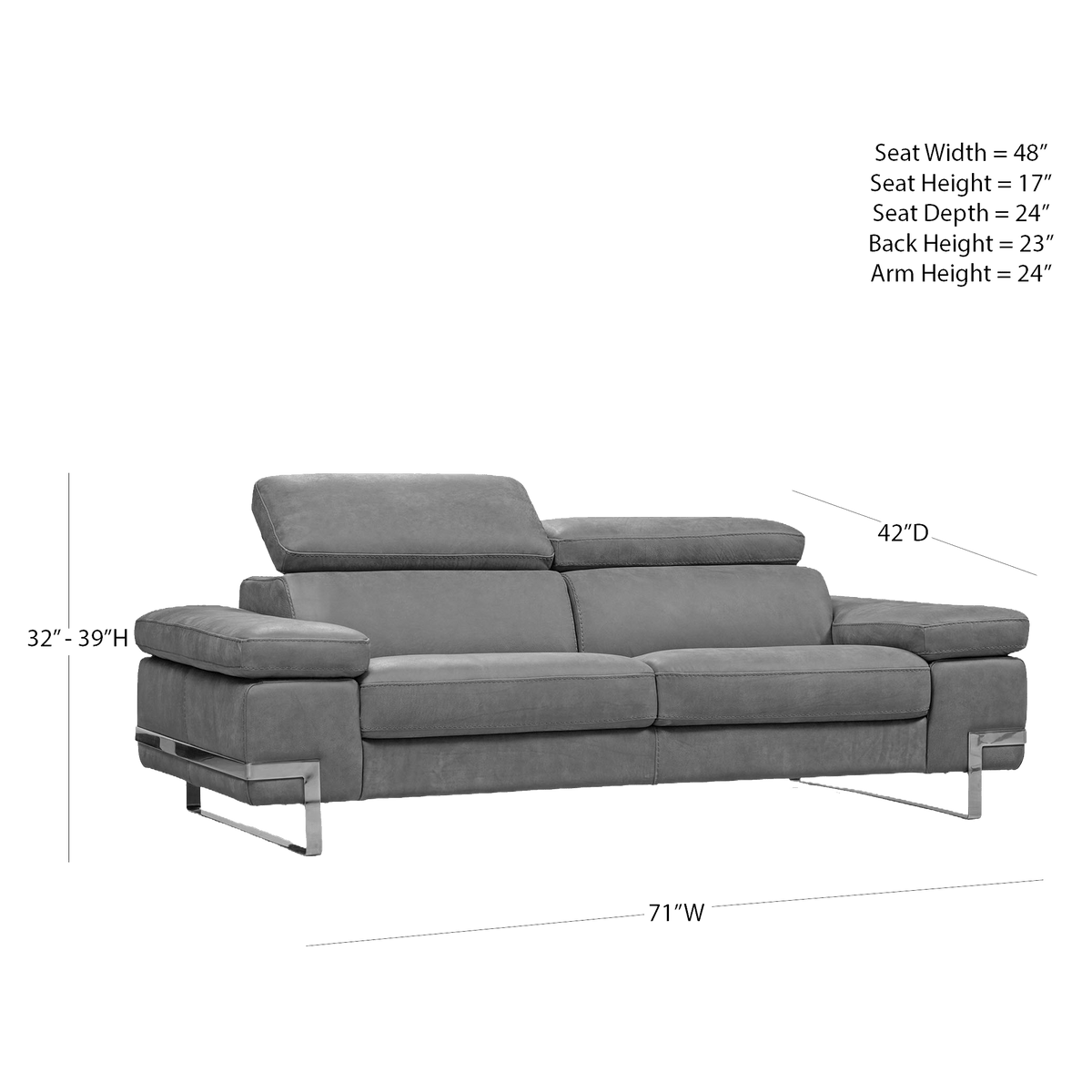 Vittoria Contemporary Italian Leather Loveseat - Coja