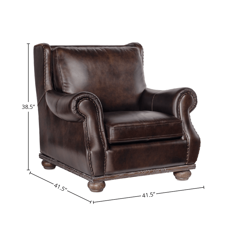 Witney 41.5" Wide Side Chair, Leather - Coja