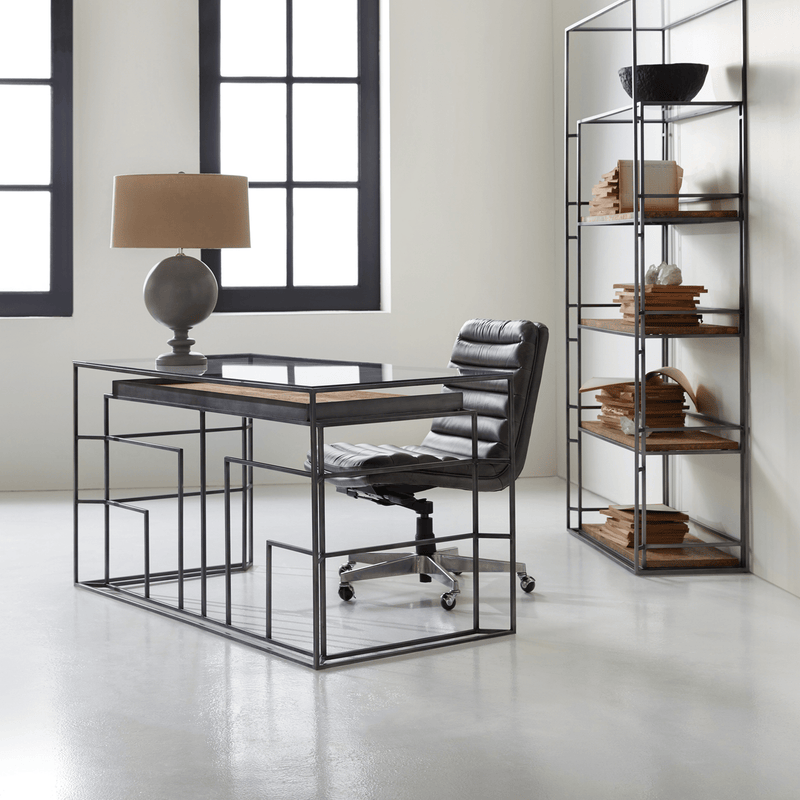 Westley Leather Office Chair, Gray - Coja