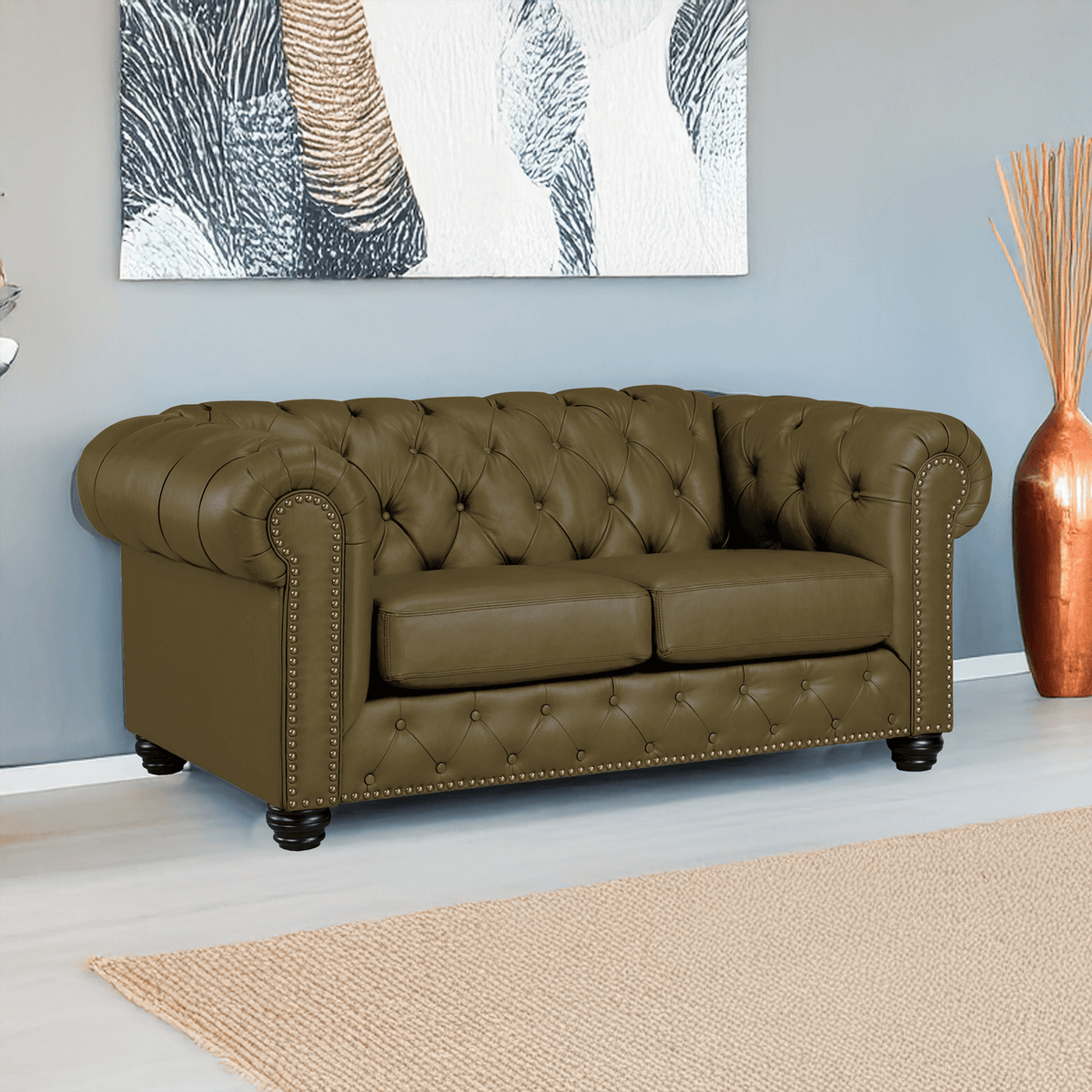 Wigan Top Grain Leather Loveseat - Coja
