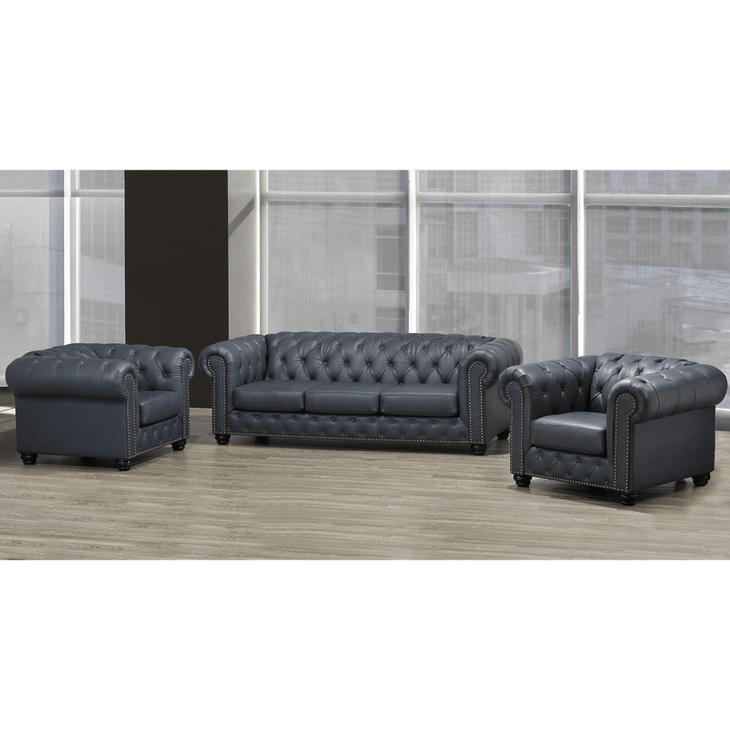 Wigan Top Grain Leather Sofa and Two Chair Set - Coja