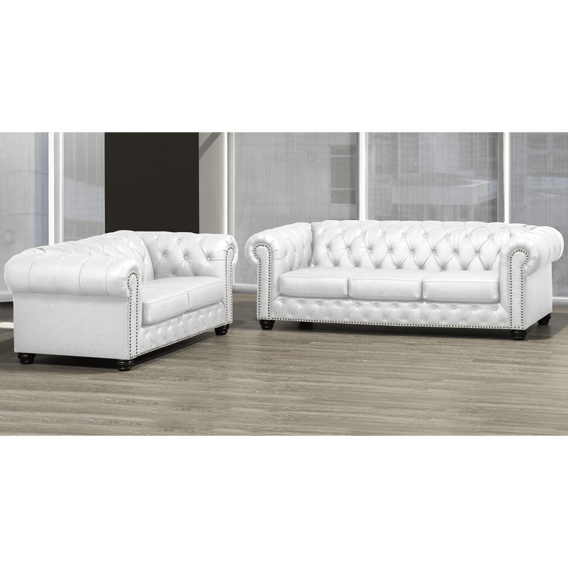 Wigan Top Grain Leather Sofa and Loveseat Set - Coja