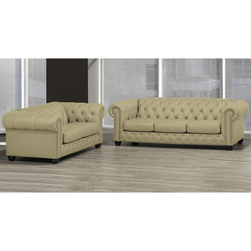 Wigan Top Grain Leather Sofa and Loveseat Set - Coja