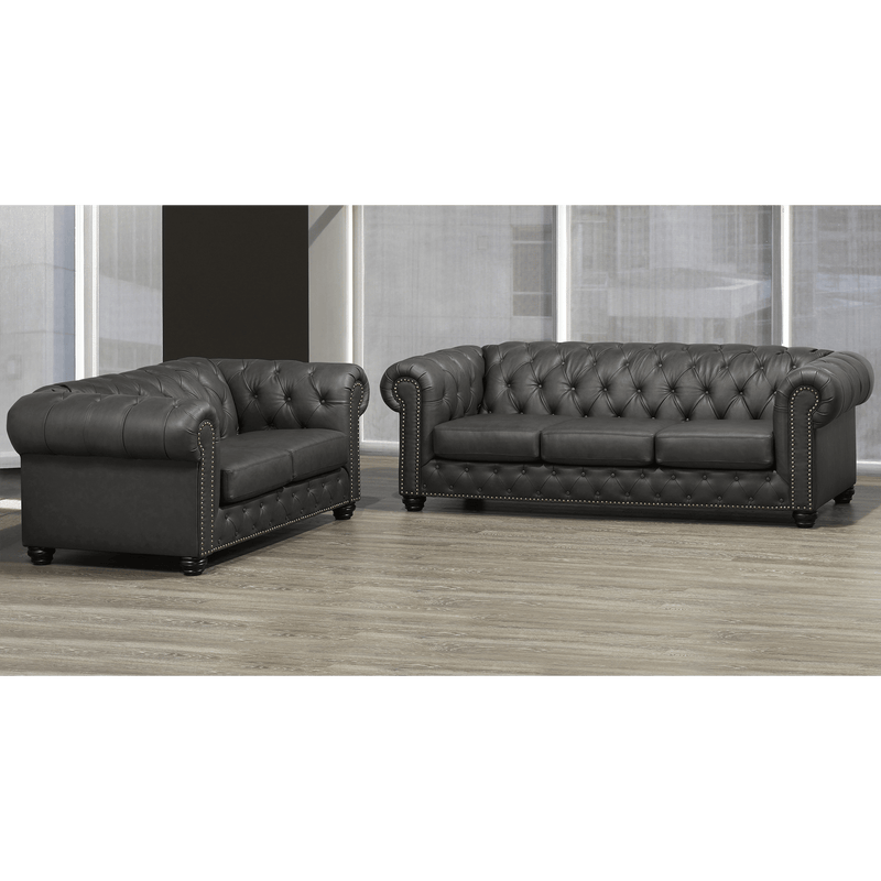 Wigan Top Grain Leather Sofa and Loveseat Set - Coja