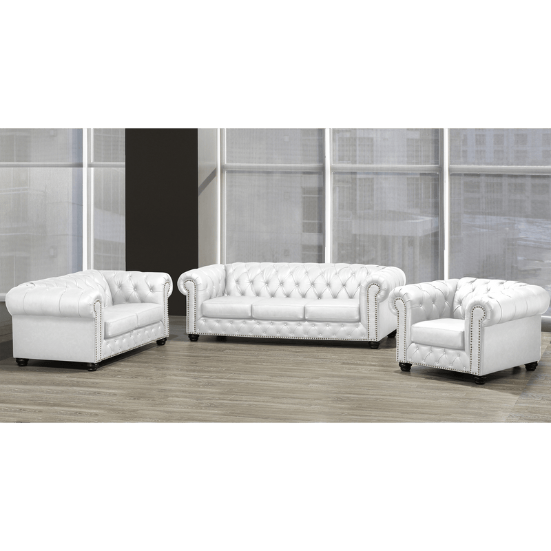 Wigan Top Grain Leather Sofa, Loveseat and Armchair Set - Coja