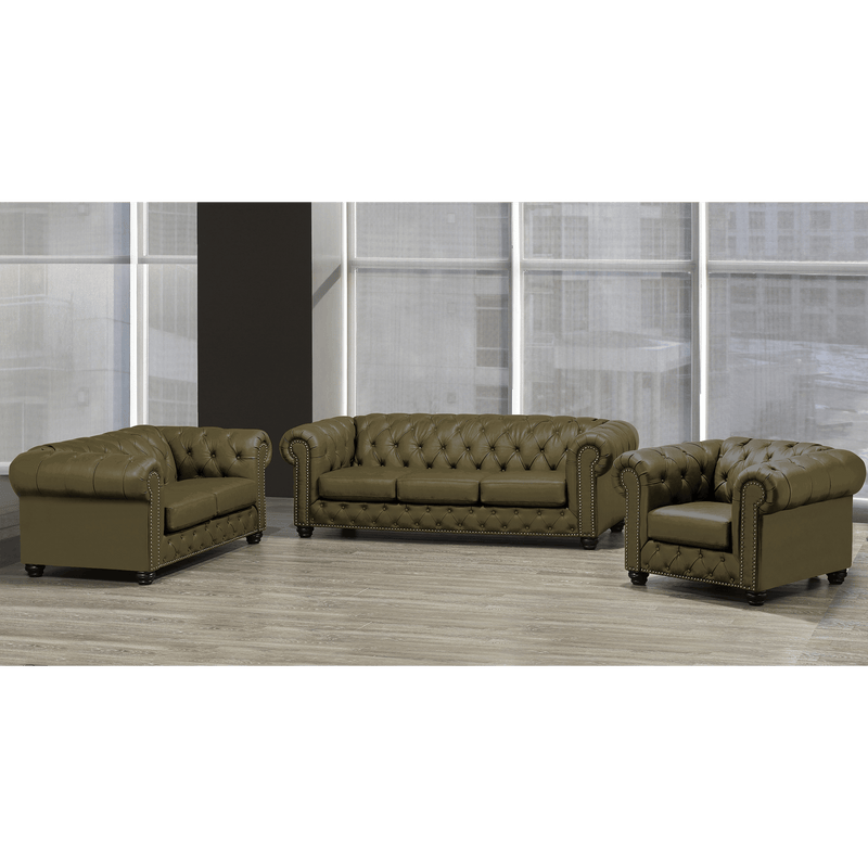 Wigan Top Grain Leather Sofa, Loveseat and Armchair Set - Coja