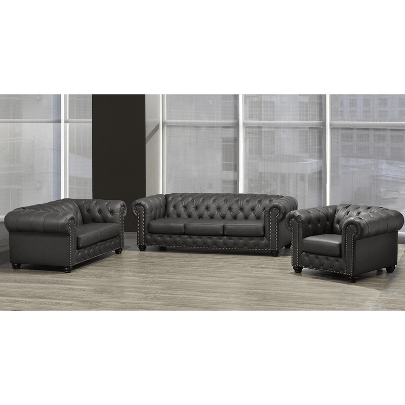 Wigan Top Grain Leather Sofa, Loveseat and Armchair Set - Coja