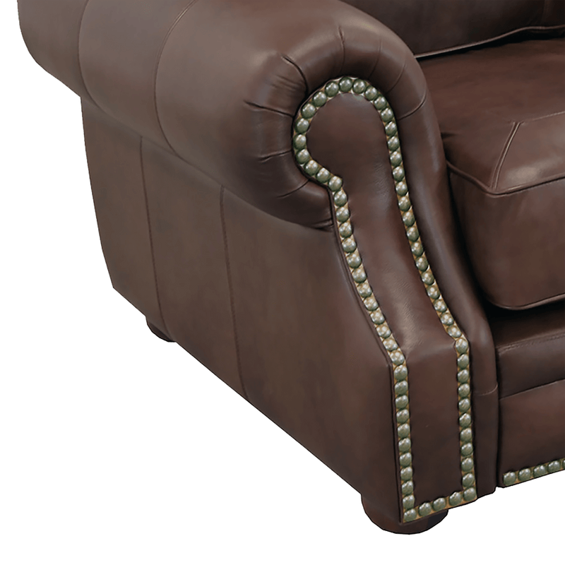Winchester Genuine Leather Sofa With Nailhead Trim - Made in the U.S.A. - Coja