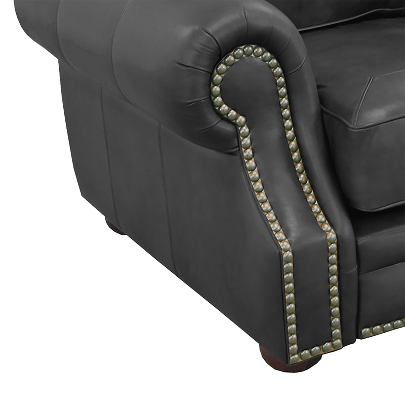 Winchester Genuine Leather Sofa With Nailhead Trim - Made in the U.S.A. - Coja