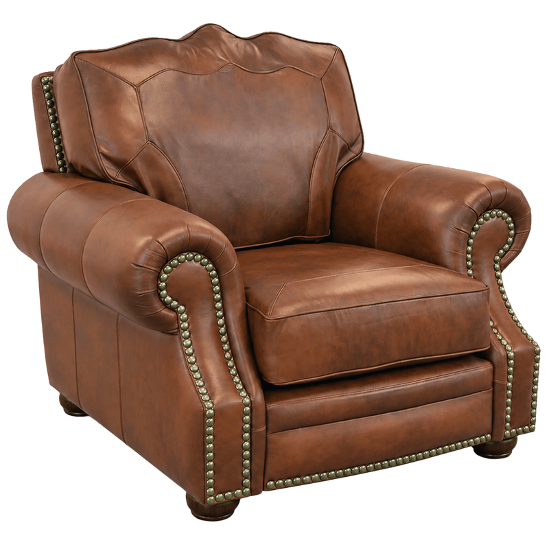 Winchester Genuine Leather Chair With Nailhead Trim - Made in the U.S.A. - Coja