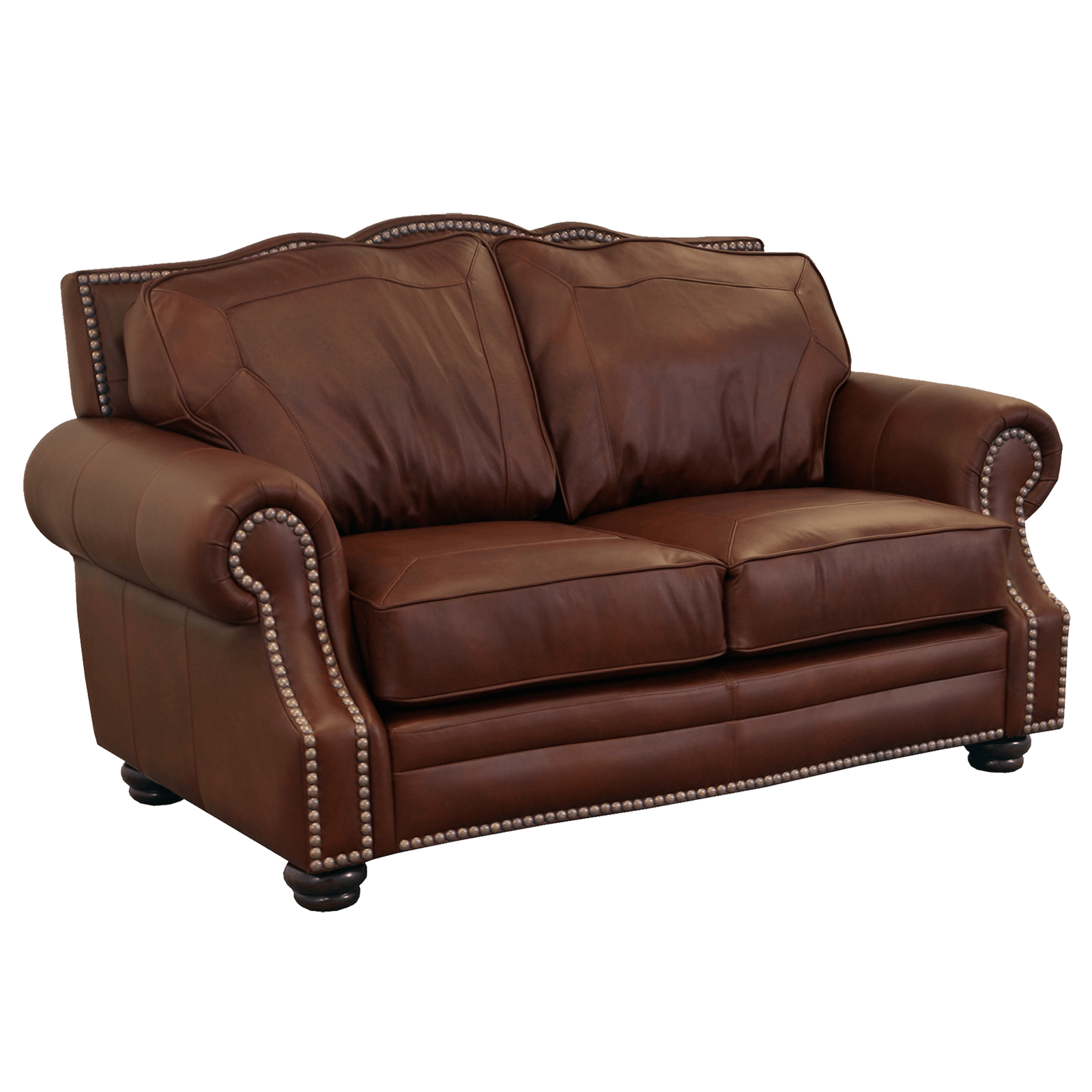 Winchester Genuine Leather Loveseat With Nailhead Trim - Made in the U.S.A.