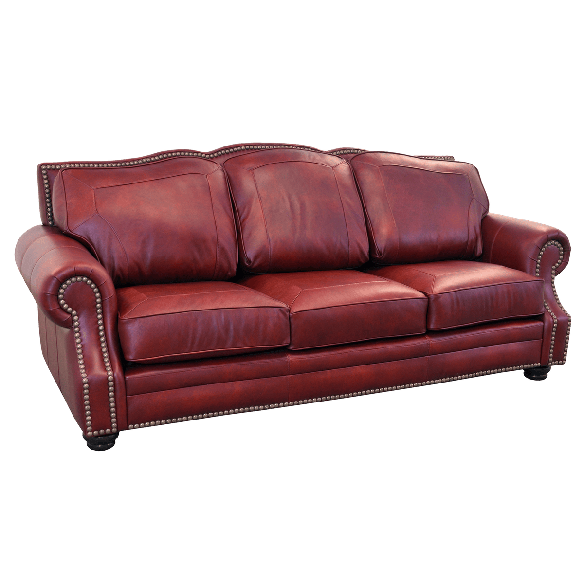 Winchester Genuine Leather Sofa With Nailhead Trim - Made in the U.S.A. - Coja