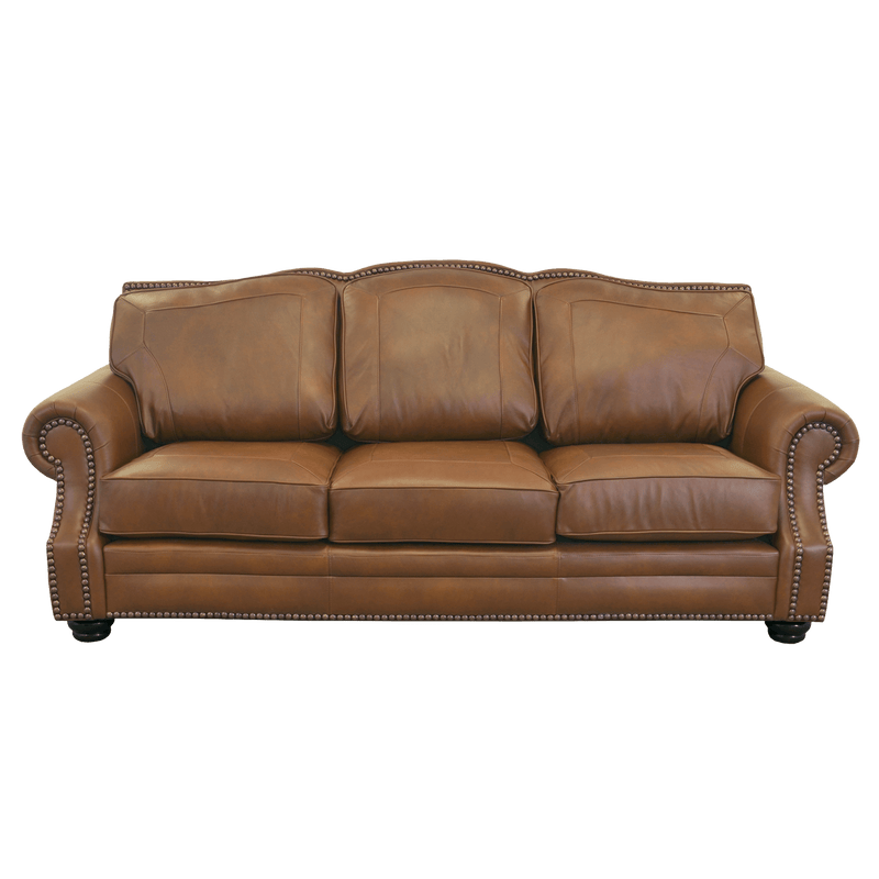 Winchester Genuine Leather Sofa With Nailhead Trim - Made in the U.S.A. - Coja