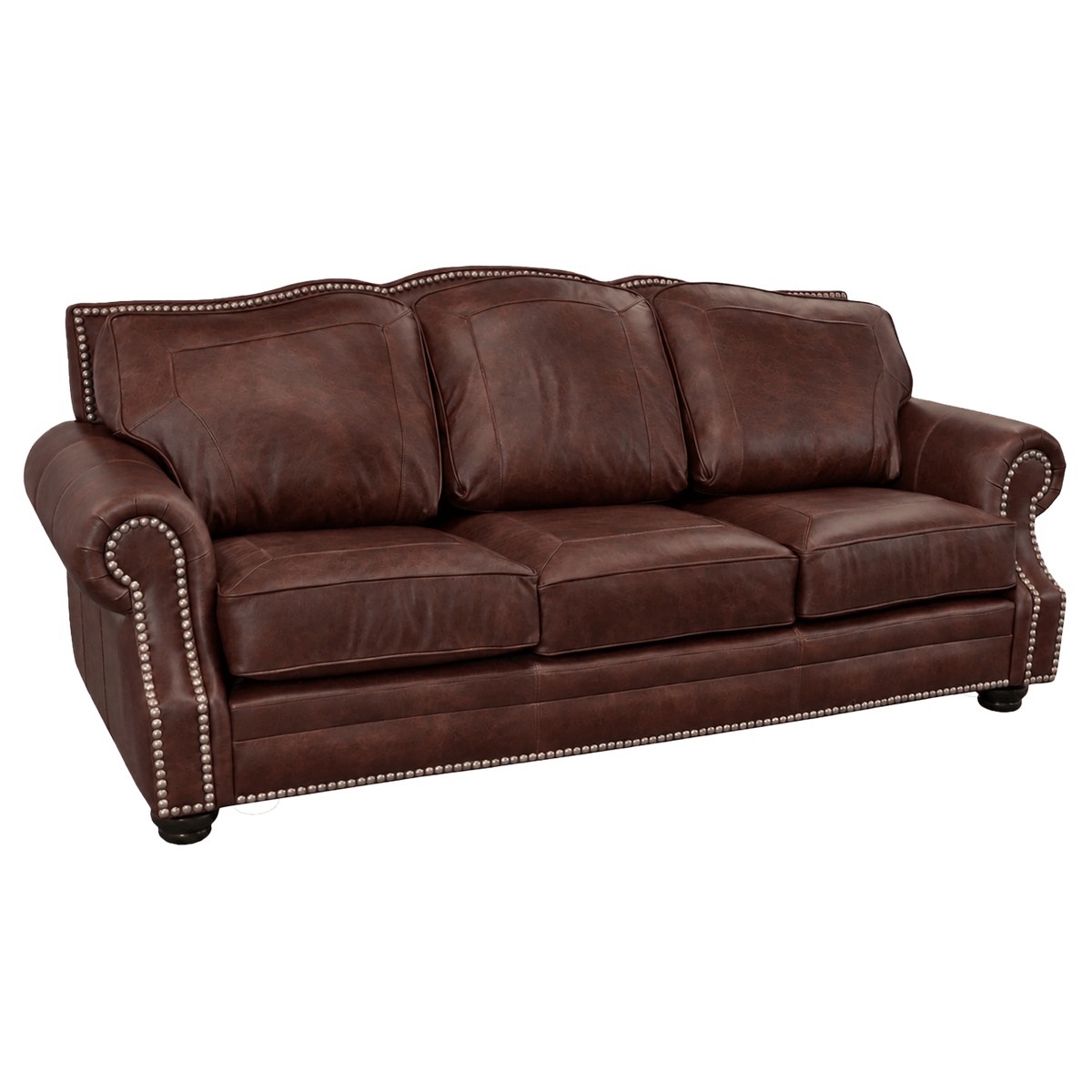 Winchester Genuine Leather Sofa With Nailhead Trim - Made in the U.S.A. - Coja