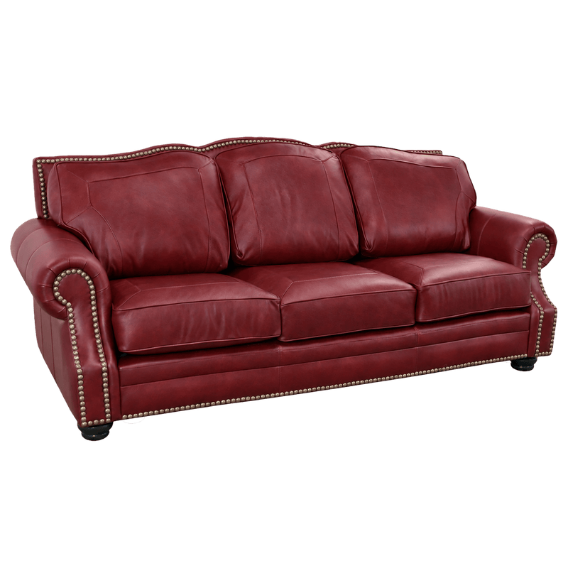 Winchester Genuine Leather Sofa With Nailhead Trim - Made in the U.S.A. - Coja