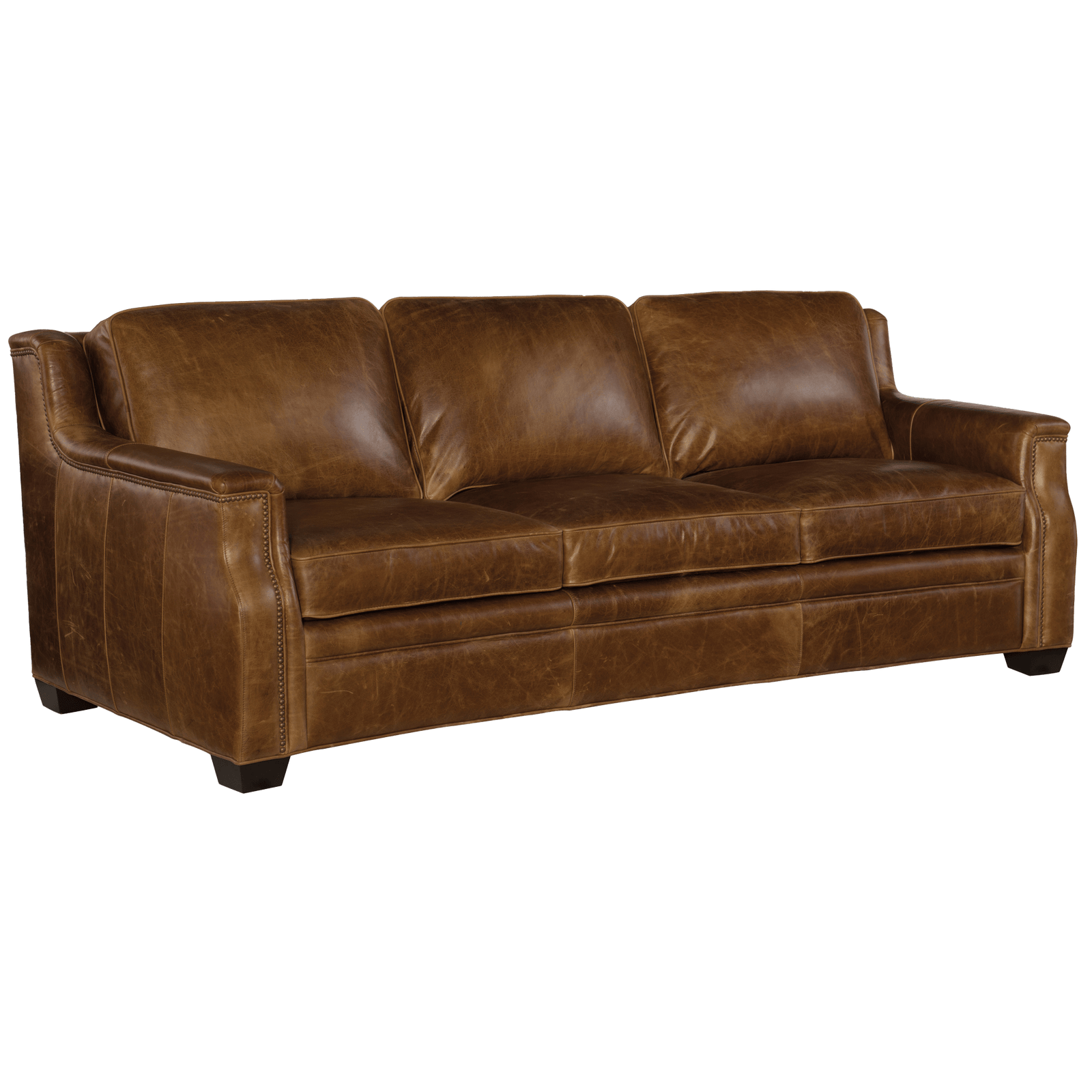 Yaron 92.5" Wide Upholstered Leather Sofa, Brown - Coja