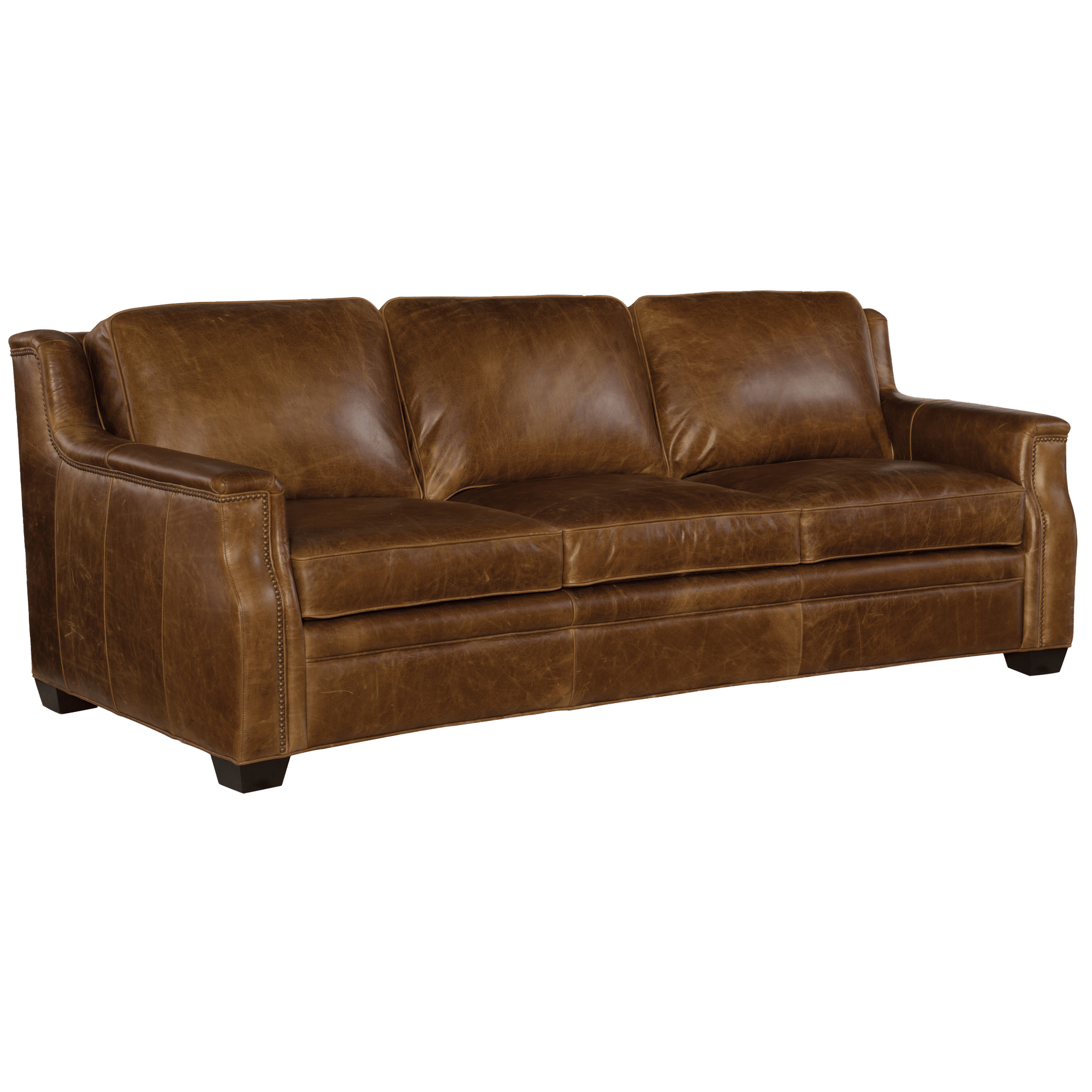 Yaron 92.5" Wide Upholstered Leather Sofa, Brown
