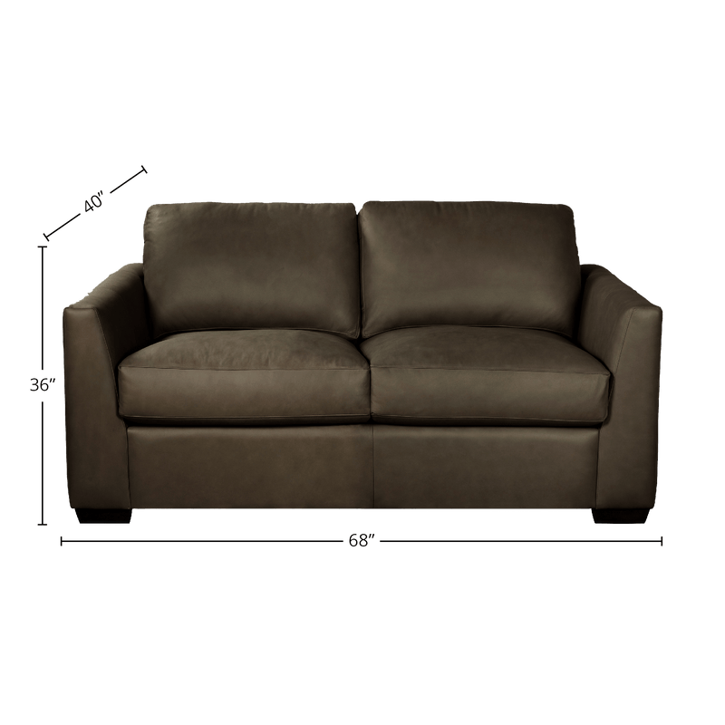 Yolainne Genuine Leather Loveseat - Made in U.S.A. - Coja