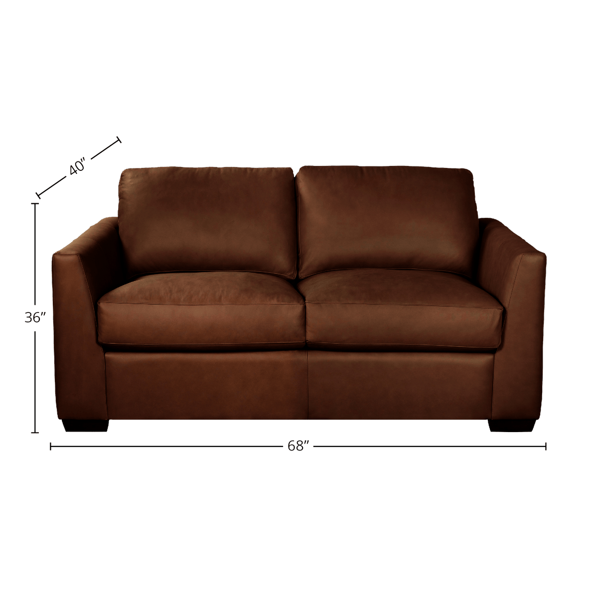 Yolainne Genuine Leather Loveseat - Made in U.S.A. - Coja