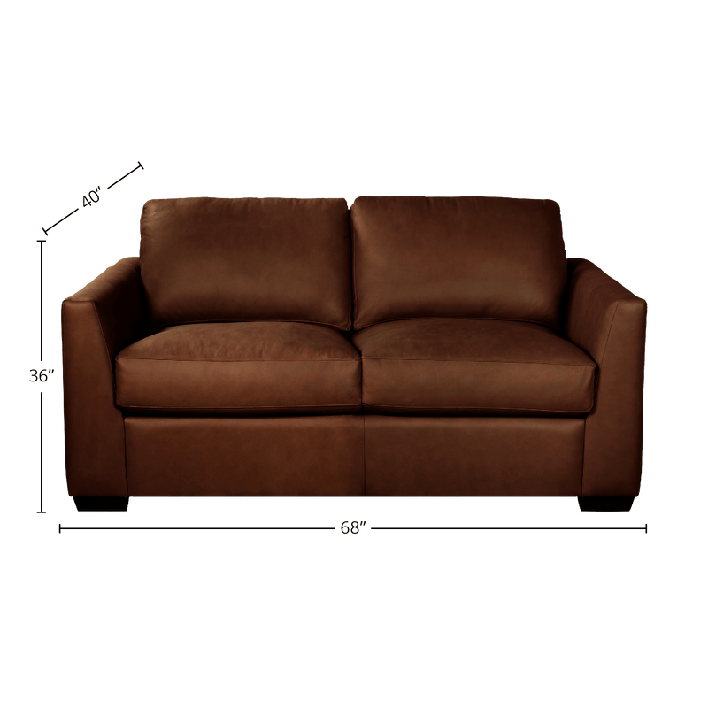 Yolainne Genuine Leather Loveseat - Made in U.S.A. - Coja