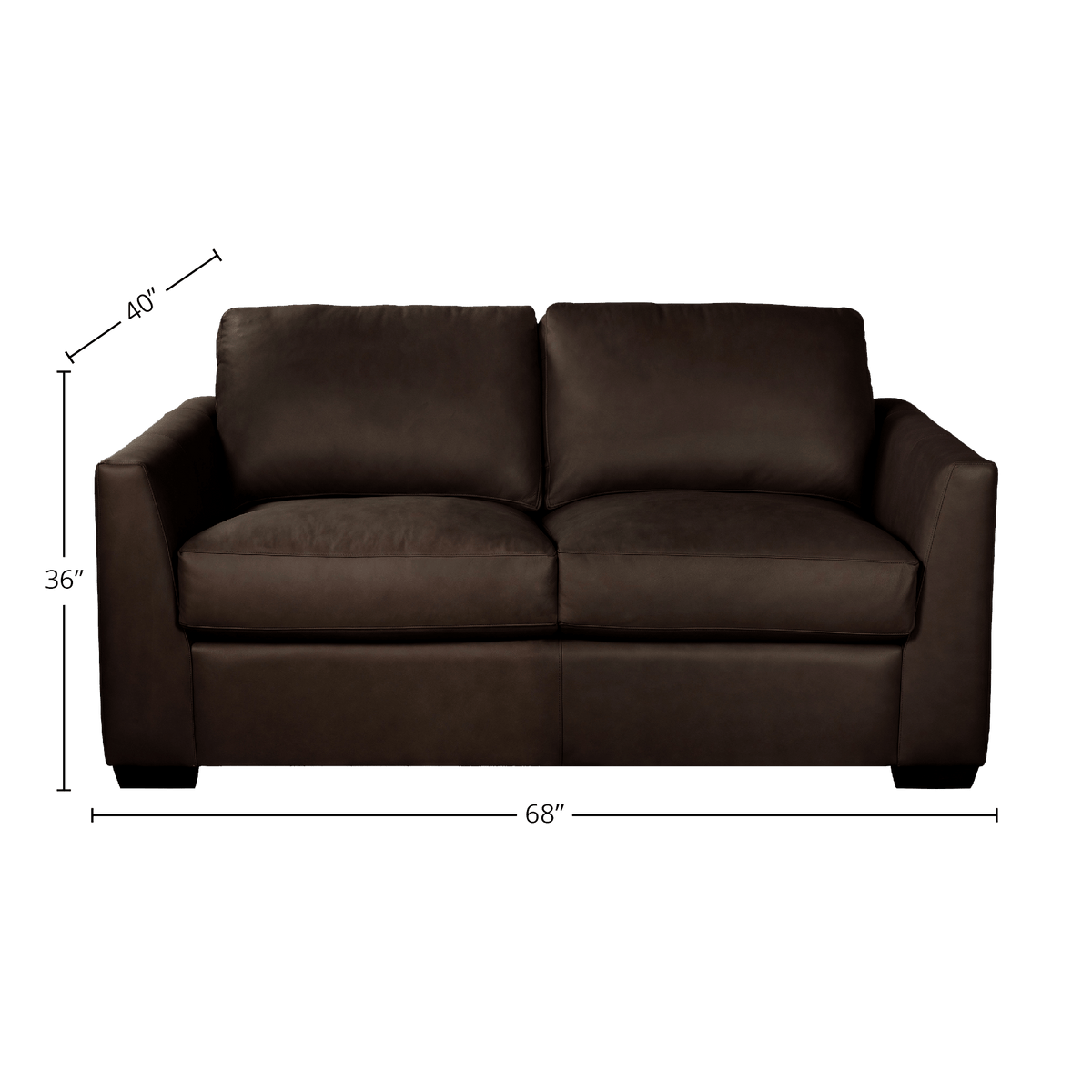 Yolainne Genuine Leather Loveseat - Made in U.S.A. - Coja