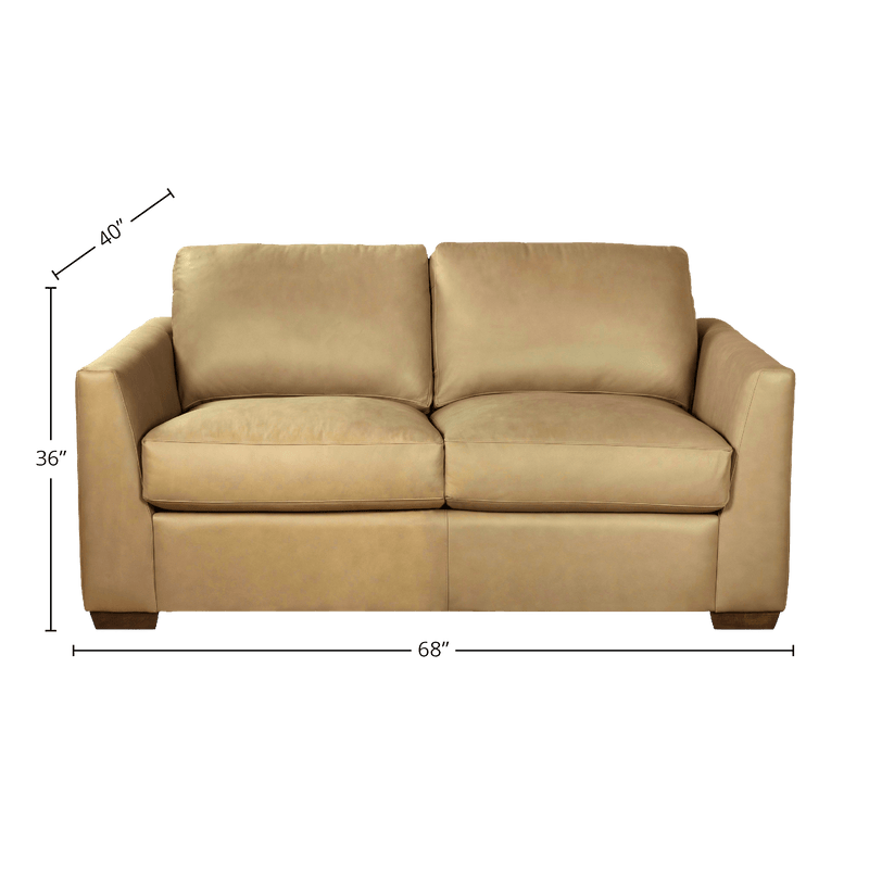 Yolainne Genuine Leather Loveseat - Made in U.S.A. - Coja