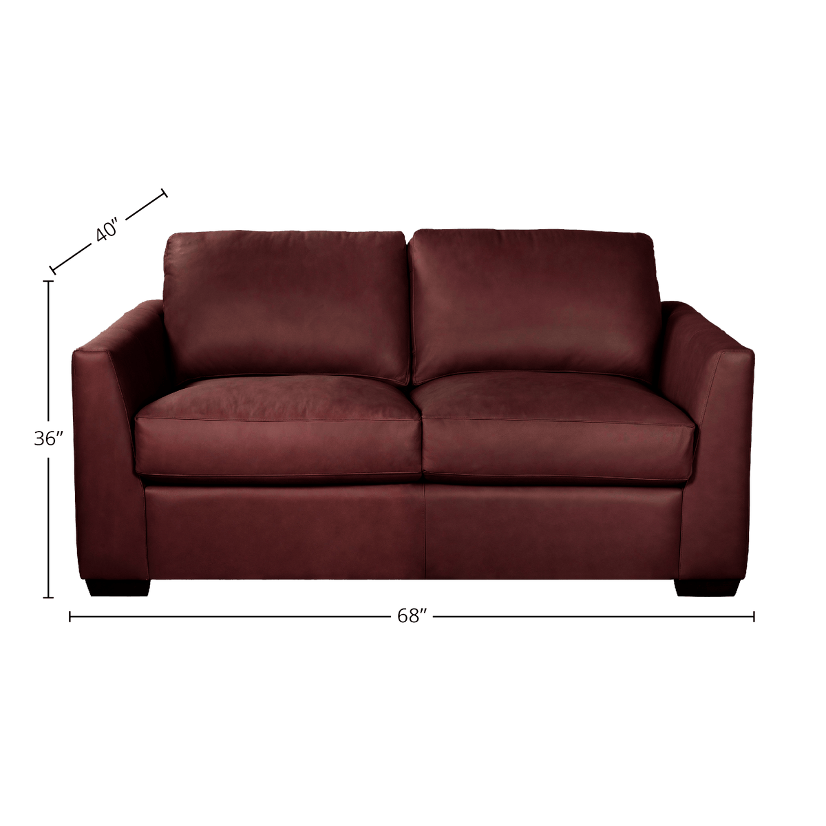 Yolainne Genuine Leather Loveseat - Made in U.S.A. - Coja