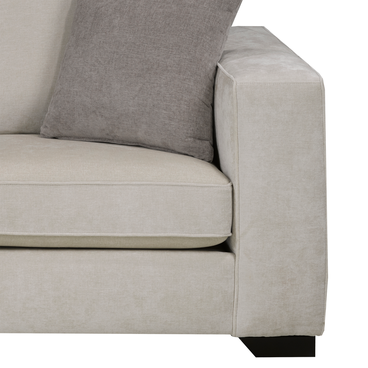 Yuva Contemporary Fabric Chofa Sectional with Track Arms & Plush Cushions