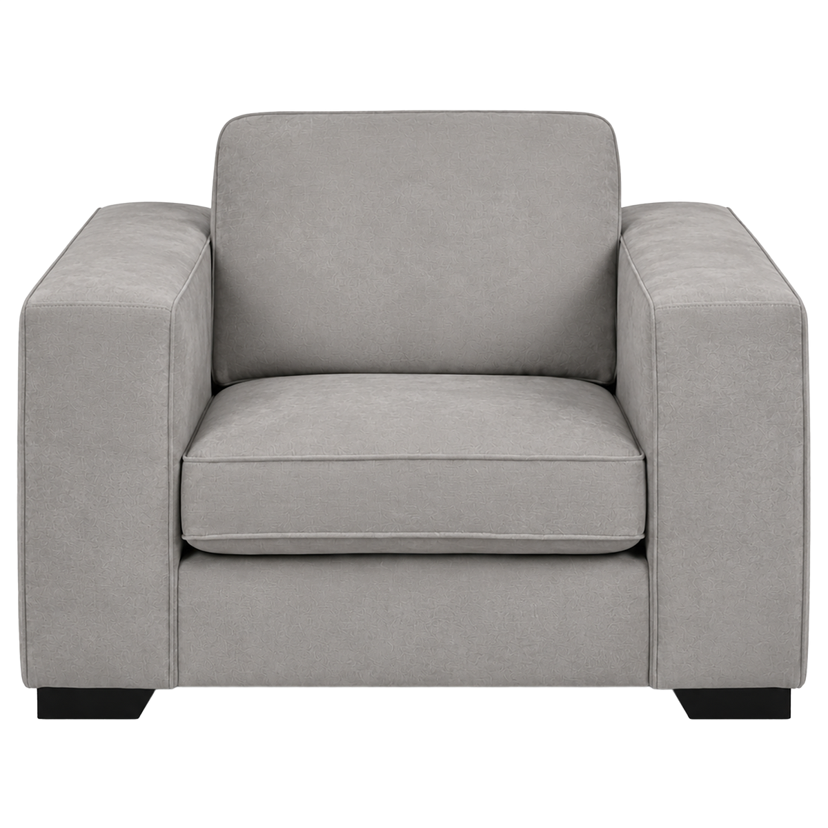 Yuva Contemporary Fabric Chair with Track Arms & Plush Cushions