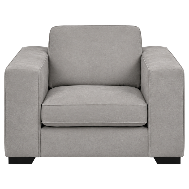 Yuva Contemporary Fabric Chair with Track Arms & Plush Cushions