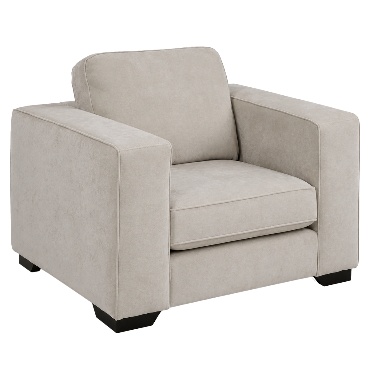 Yuva Contemporary Fabric Chair with Track Arms & Plush Cushions