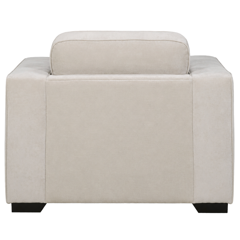 Yuva Contemporary Fabric Chair with Track Arms & Plush Cushions