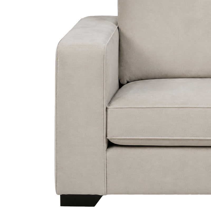 Yuva Contemporary Fabric Chair with Track Arms & Plush Cushions