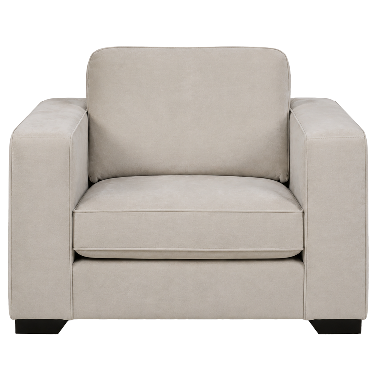 Yuva Contemporary Fabric Chair with Track Arms & Plush Cushions