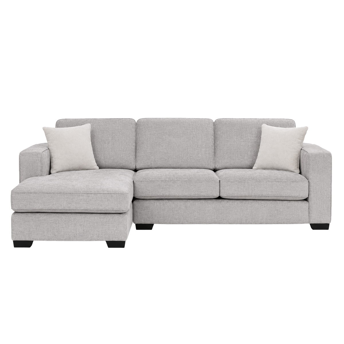 Yuva Contemporary Fabric Chofa Sectional with Track Arms & Plush Cushions