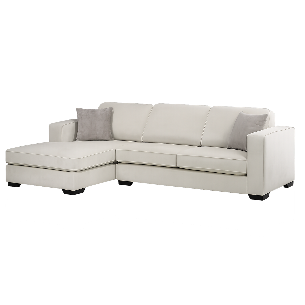 Yuva Contemporary Fabric Chofa Sectional with Track Arms & Plush Cushions