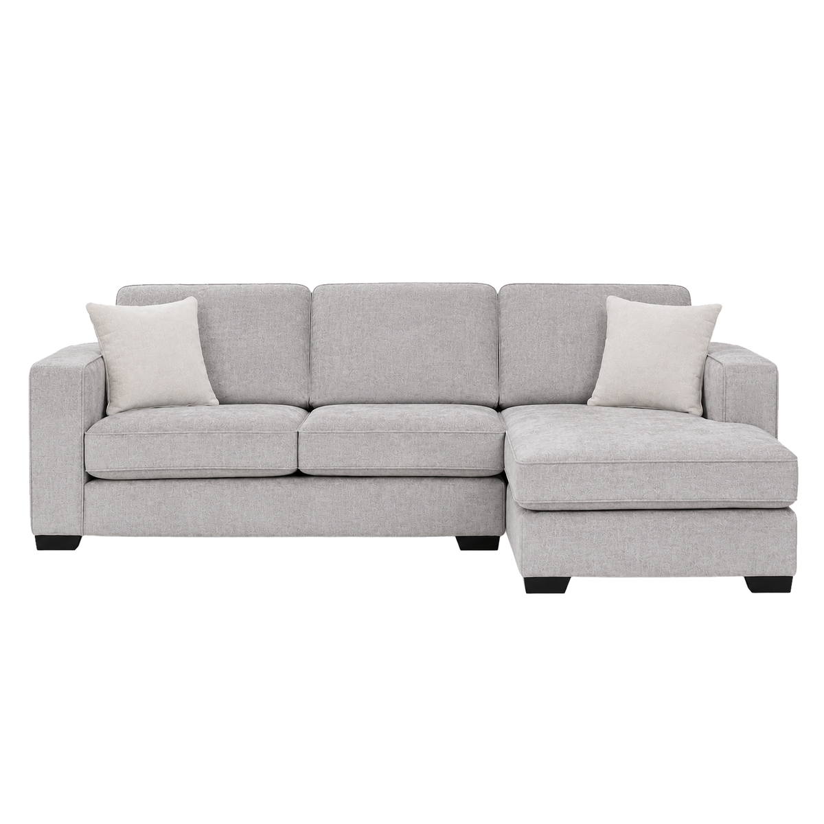 Yuva Contemporary Fabric Chofa Sectional with Track Arms & Plush Cushions