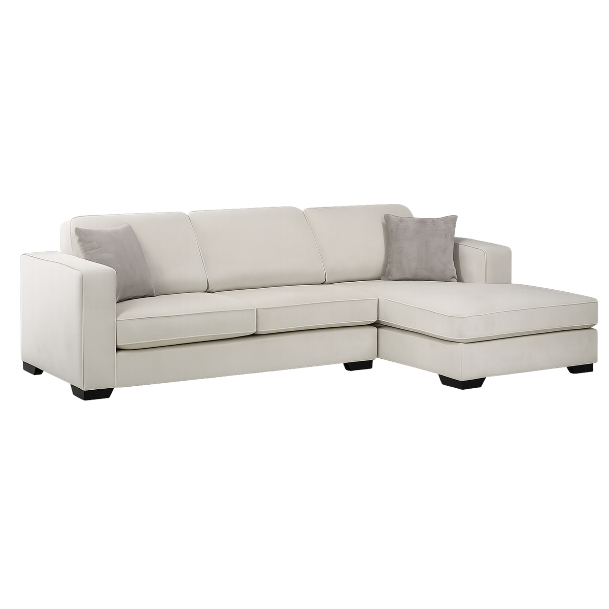 Yuva Contemporary Fabric Chofa Sectional with Track Arms & Plush Cushions