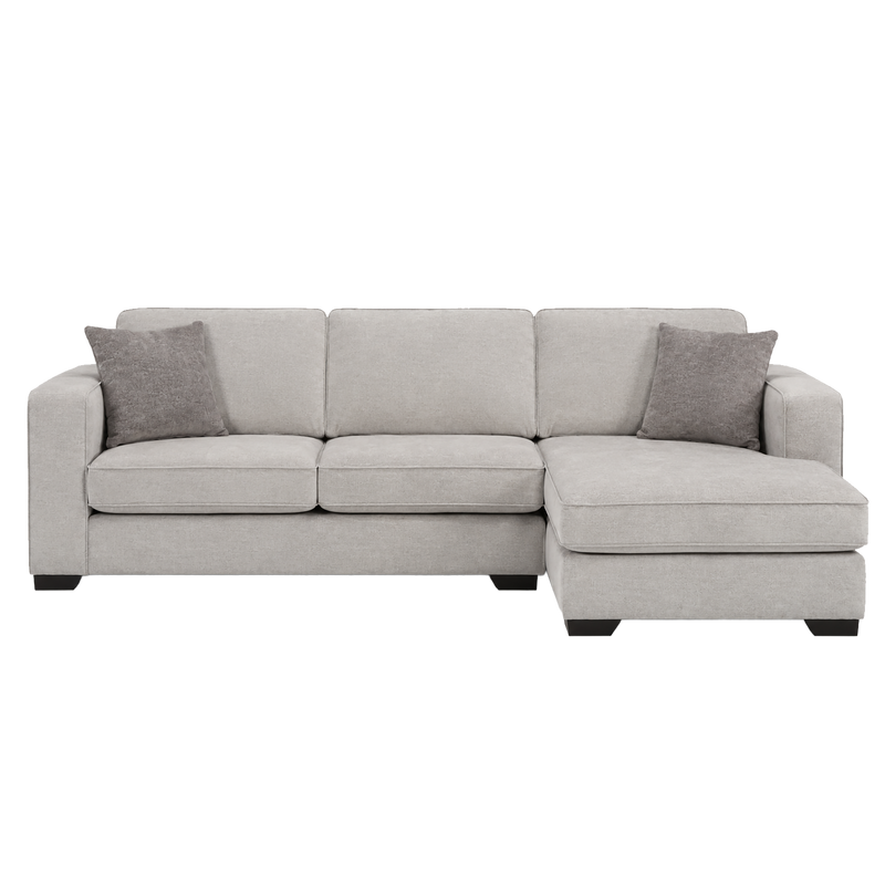 Yuva Contemporary Fabric Chofa Sectional with Track Arms & Plush Cushions