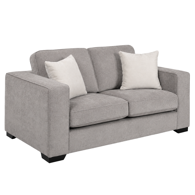Yuva Contemporary Fabric Loveseat with Track Arms & Plush Cushions