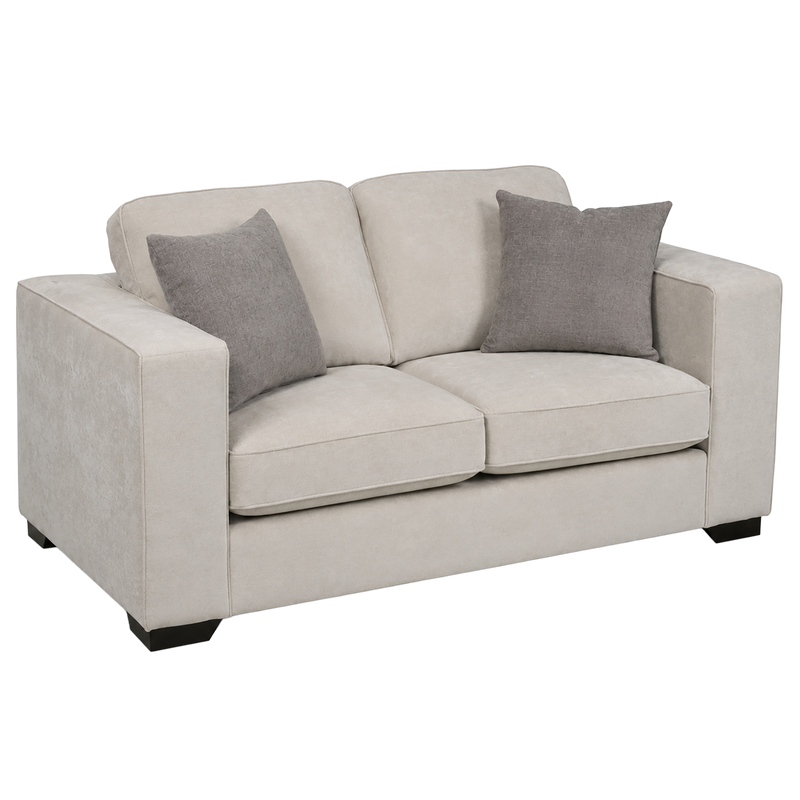Yuva Contemporary Fabric Loveseat with Track Arms & Plush Cushions