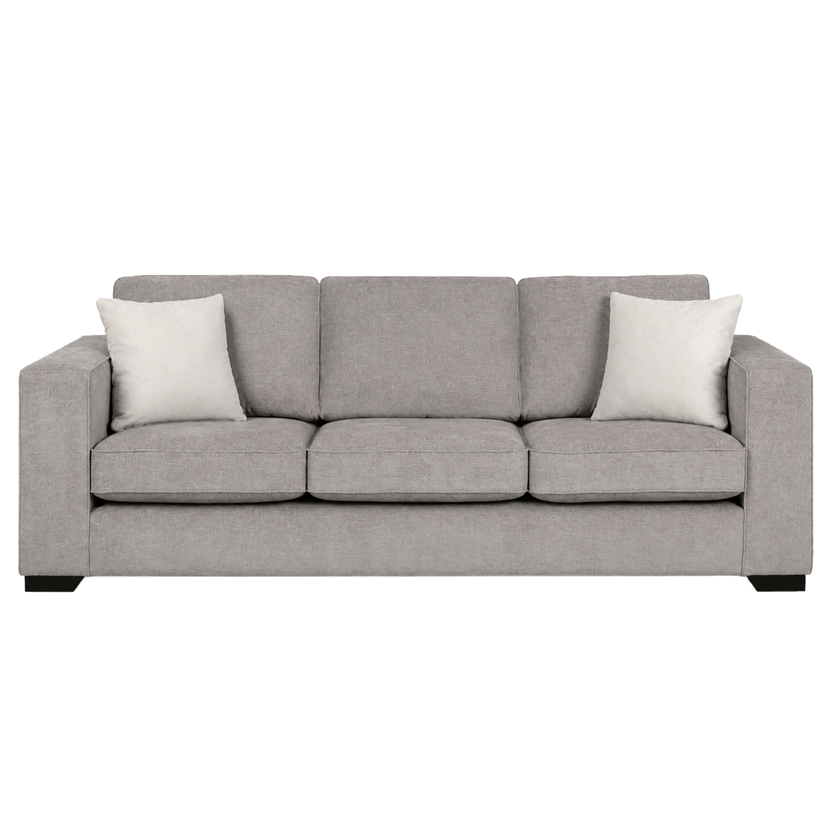 Yuva Contemporary Fabric Sofa with Track Arms & Plush Cushions